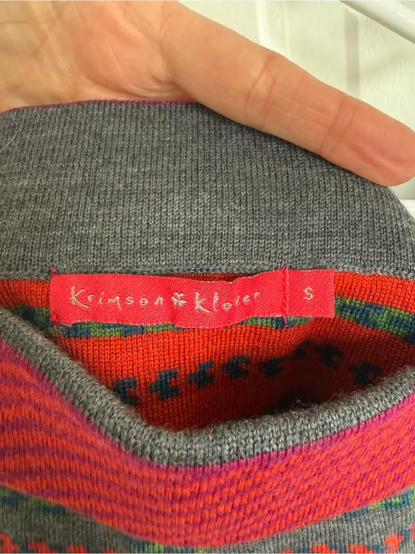 Krimson‎ Klover Merino Wool Mini Skirt Small Colorful Geometric Boho - Image 3