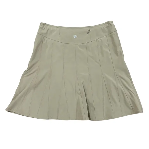 Athleta Womens Khaki Tan Pleated Athletic Skort Size 4 Side Zip Active Skirt - Image 3