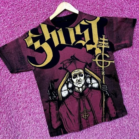 Ghost Papa Emeritus II Goth Metal All Front Tee XS - Image 3