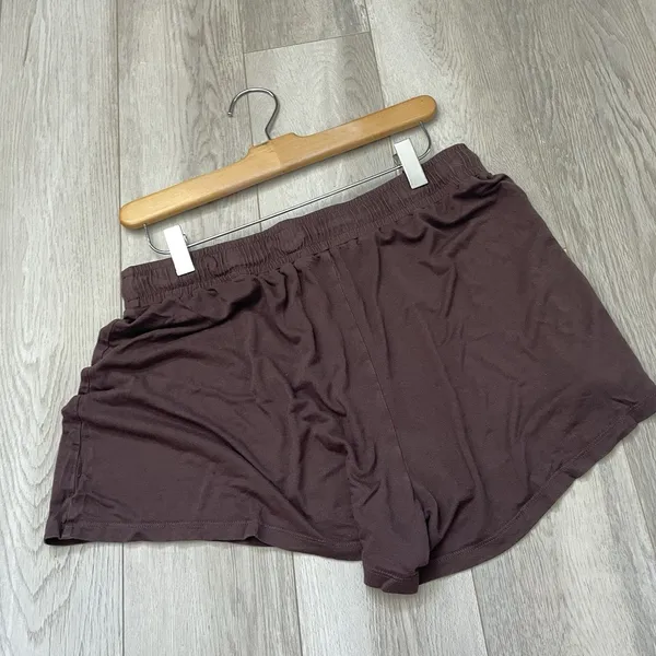 Nuuds Lounge Shorts pull on drawstring womens Brown (medium) loungewear sleep - Image 4