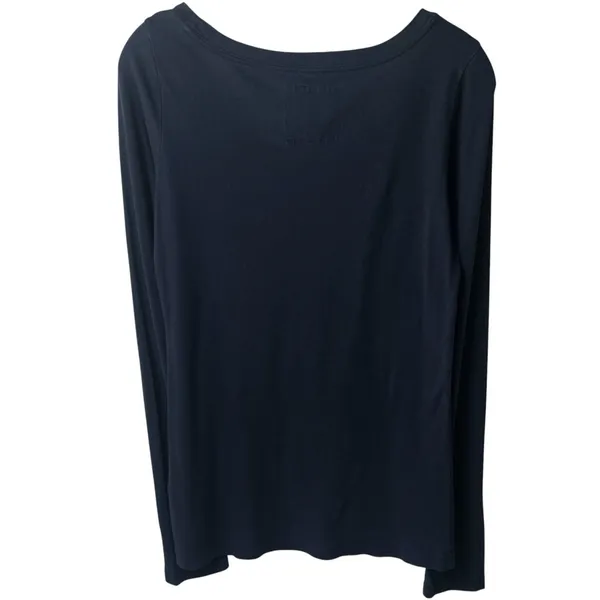 Y2K Hollister Co. Navy Long Sleeve Spellout Academia Preppy Coastal Comfort M - Image 6
