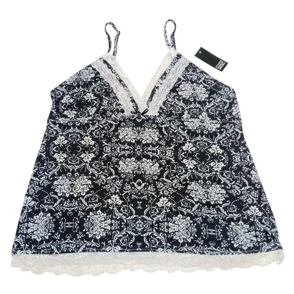 Studio Badgley Mishka Pajama 2 Piece Set Set Shorts Cami Black White Size MEDIUM NEW NWT - Image 2