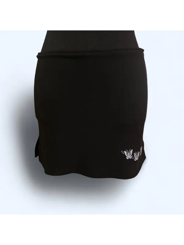 Vintage Y2K Rave City black coquette butterfly mini skirt Size Medium 🖤 - Image 2