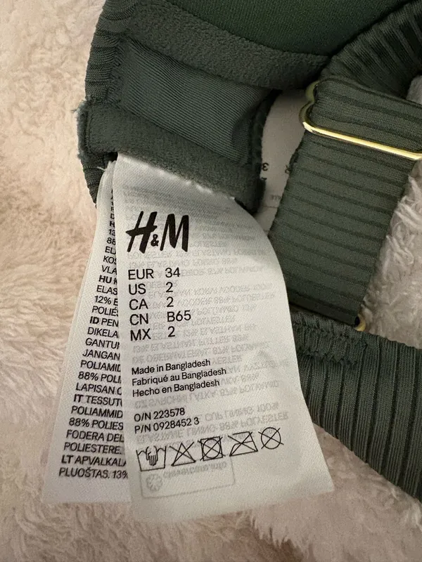 NWT H&M Green Bikini Set Size 2 - Image 3