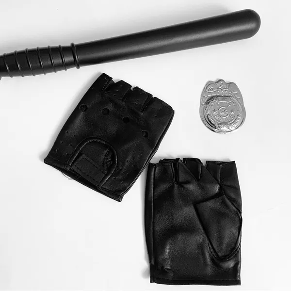 Women’s Fetish Sexy Police Officer Cop Accessories Baton Badge Gloves - Image 3