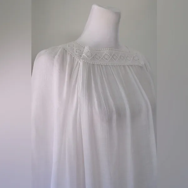 Zac & Rachel Sheer White Embroidered Peasant Blouse - Image 5