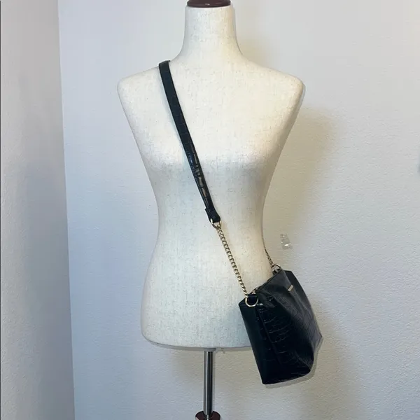 Aldo Black‎ Crocodile-Embossed Crossbody Bag - Image 8