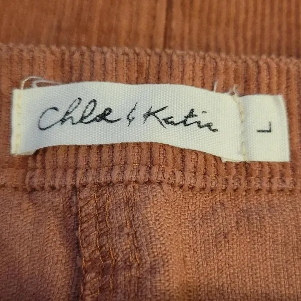 Brown Corduroy Zip Front Mini Skirt Dark Academia Preppy Twee Pockets 90s Size L - Image 3
