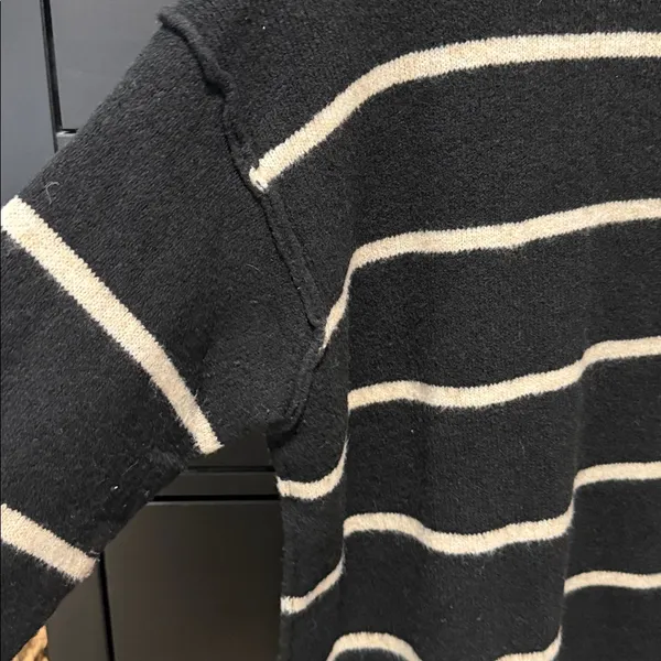 Aerie Black and White Striped Sweater - Image 3