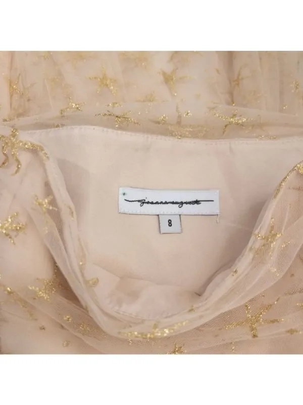 NWT BHLDN x Joanna August Brenda Star Strapless Midi Dress 8 Gold Bridal Tulle - Image 7