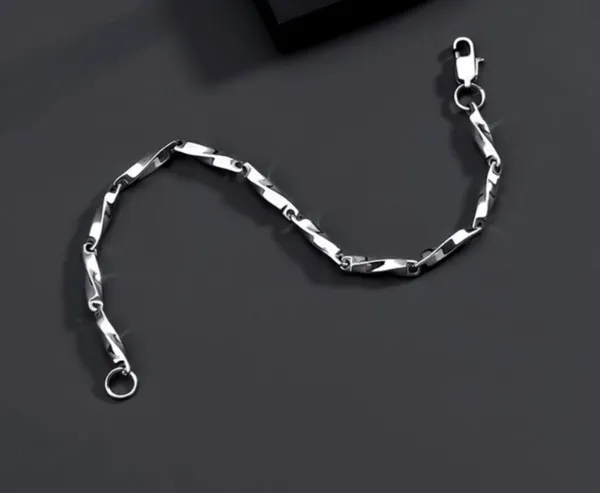 Titanium Steel Link Chain Bracelet for Men Women,Punk Hip Hop Bracelet - Image 2