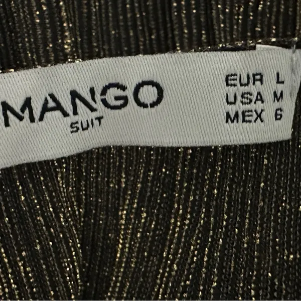 303 MANGO Suit | NWOT Turkey Metallic Gold Shimmer Sleeveless Midi Dress (Sz M) - Image 6