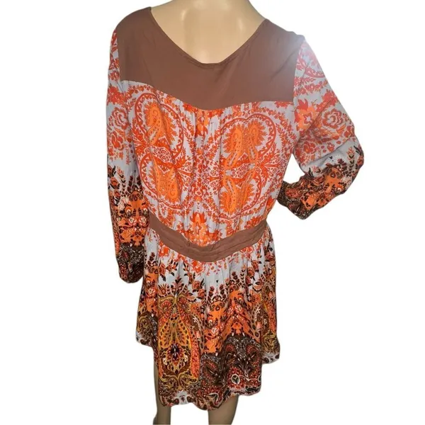 Miss Me Lightweight Floral Paisley Patterned Long Sleeve Dress - Image 5