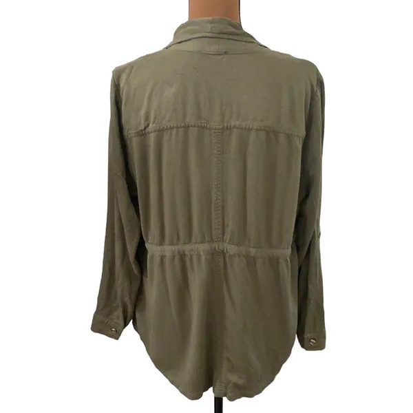 Torrid Light Weight Drape Front Anorak in deep Depths color size 0X or 12 - Image 3