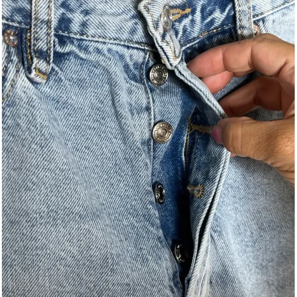 Free People We The Free Lasso Jeans Light Wash Distressed Straight‎ Leg Size 28 - Image 3