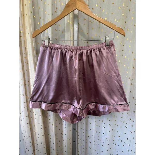 Unbranded Mauve Pink Button Down Pull On Shorts Satin Pajamas PJ Set XL - Image 5