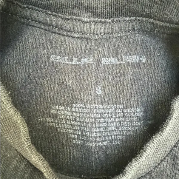 Billie Eilish Merch Tour Tshirt Size S in Black - Image 5