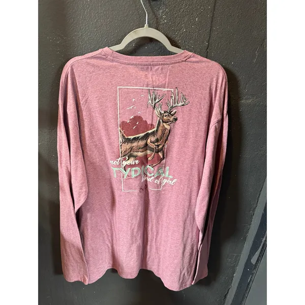 Women's Realtree Pink Long Sleeve Graphic Tee Casual Comfort - Image 4