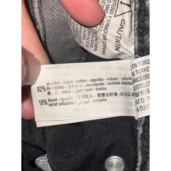 Zara TRF High-Rise Wide-Leg Jeans Grey Faded Wash Raw Hem 6045/224/811 Size 4 - Image 5