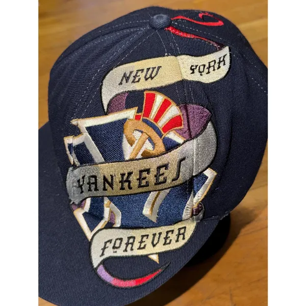 Vintage New York Yankees Forever Snapback Hat American Needle Cooperstown Navy - Image 4