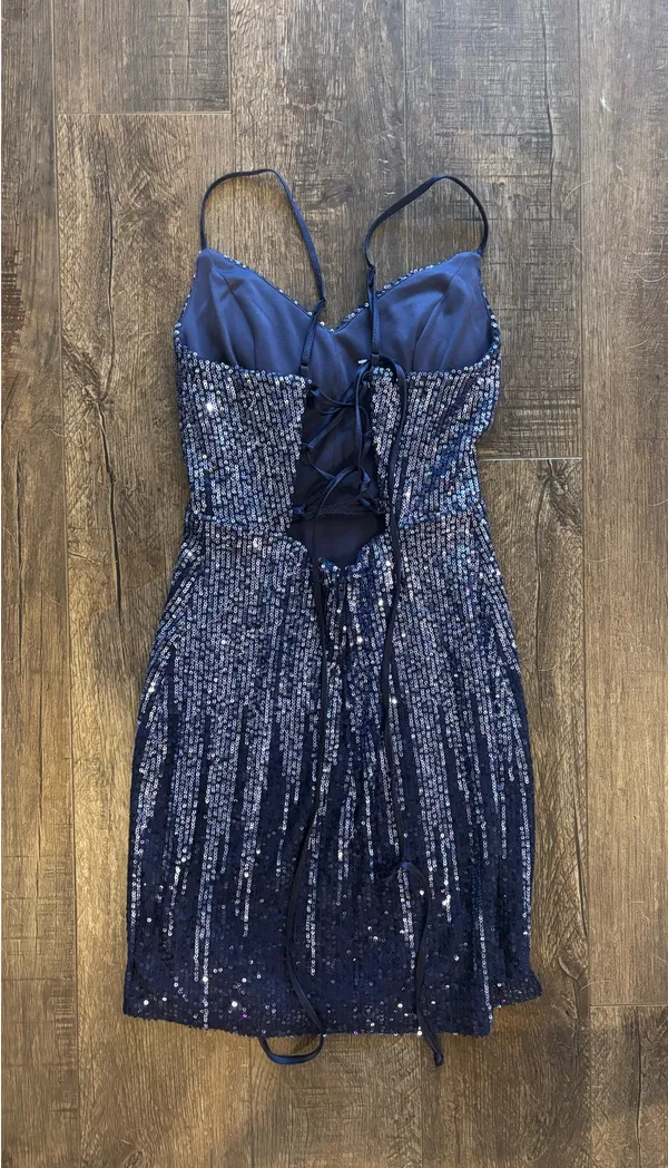Pear Culture Blue Sequin Dress - Image 2