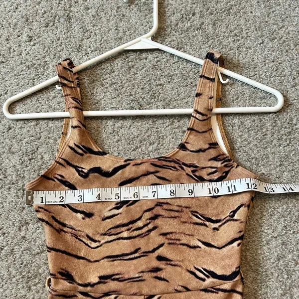 WeWoreWhat Womens Tiger‎ Print Scoop Neck Sleeveless Romper Brown Black - Image 7