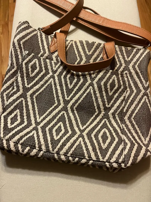Thirty-One Gifts Aztec Geometric Cotton Tote | Convertible Shoulder/Crossbody Bag - Image 2