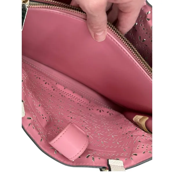 Kate Spade Leather Hayes Perf Tote Bag Bright White‎ / Bright Carnation Pink - Image 14
