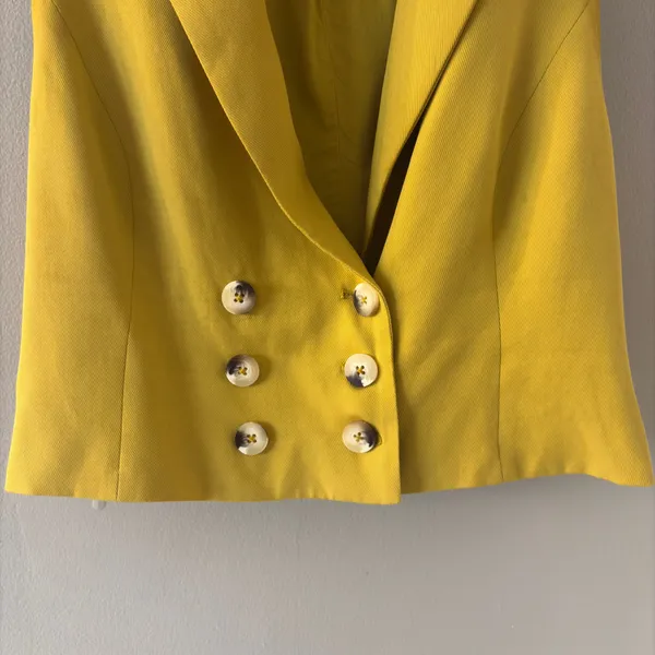 Free People Gabbie Vest Yellow Sleeveless Blazer Vest Size Women’s XS - Image 3