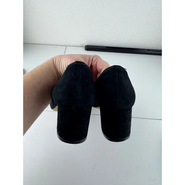 Kate Spade Middleton Black Suede Block Heel Loafers Pointed Heel Womens Size 6.5 - Image 5