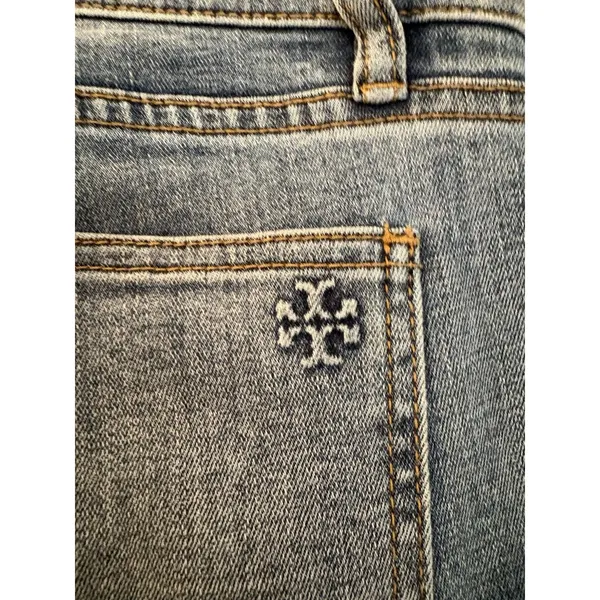 Tory Burch Womens Blue Medium Wash Coin Pocket Denim Straight Jeans SIze 27 - Image 9