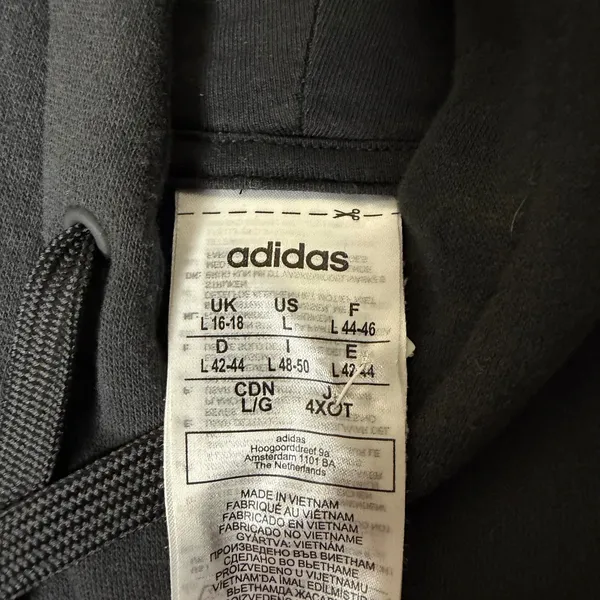 Adidas Womens Tracksuit Set Black White 3 Stripe Hoodie Large Joggers XL Pants - Image 8