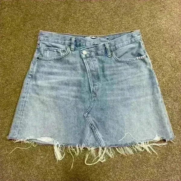 AGOLDE Quinn High Waisted Distressed Denim Mini Skirt size 29 - Image 6