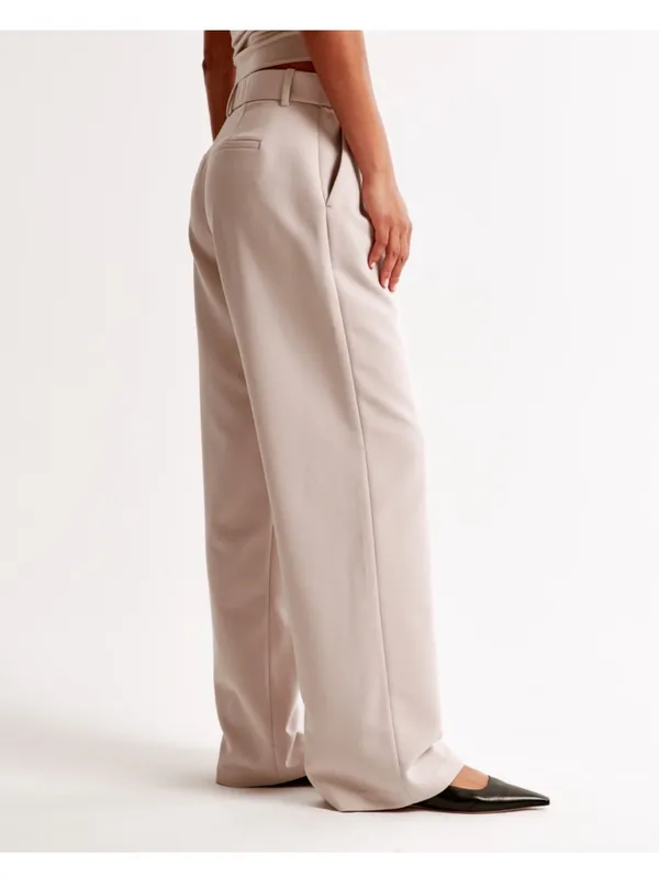 Abercrombie Curve Love Sloane low Rise Tailored Wide Leg Pant Black Size 35L - Image 4