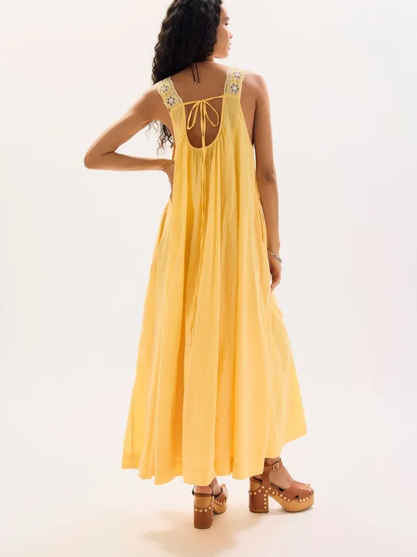 NWT Free People To The Moon Maxi Dress Flowy Boho Sleeveless XS MSRP $168 - Image 11