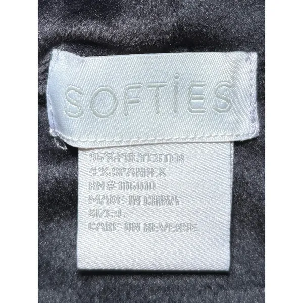 Softies NWT Feather Velour Funnel Neck Lounge Dress‎ Black Size Large - Image 5