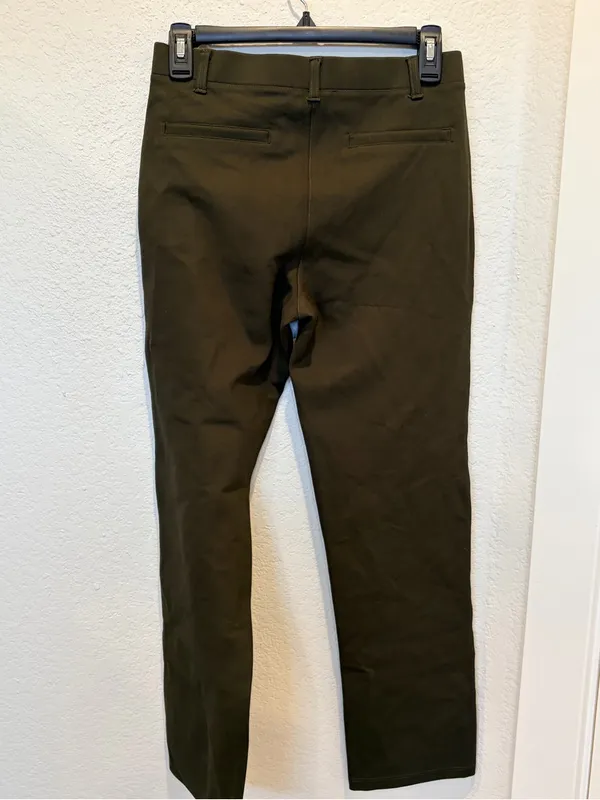 Quince Ultra-Stretch Ponte Straight Leg Pants in Olive, Size‎ S - Image 8