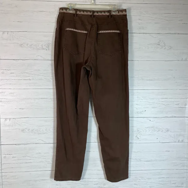 Vintage Susan Bristol Women’s Brown Corduroy Vest&pants set Floral Embroidery M - Image 15