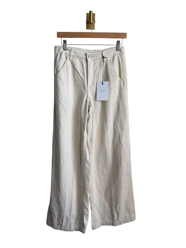 Hidden Jeans Nori High Rise Super Wide Leg Cream Pants Size 25 NWT - Image 5
