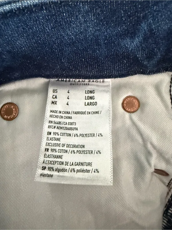 American Eagle Luxe Super High Rise Jegging Jeans Size 4 Long Distressed - Image 5