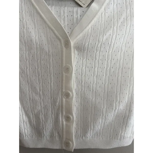 Free People Cassie Cardi Front Button Ivory Women's Size‎ X-Small - Image 9