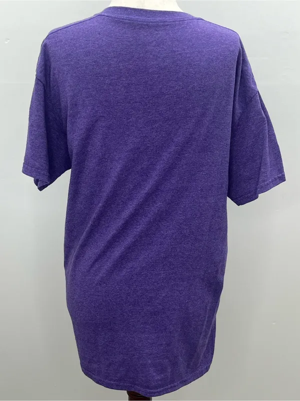 Gildan Women’s K-State Wildcats Exit 313 Purple Glitter Graphic T-Shirt Medium - Image 3