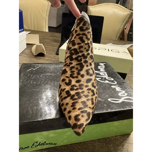 Sam Edelman Kadison leopard print ankle boots Kitten Heel Size 6 Fur - Image 4
