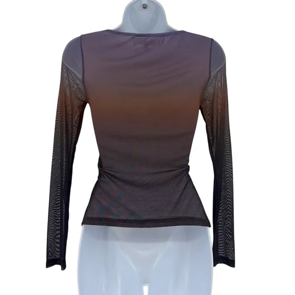 Madden Girl Sheer Mesh Ombre Top Sz S Y2K Ruched Indie NWT Going Out Festival - Image 6