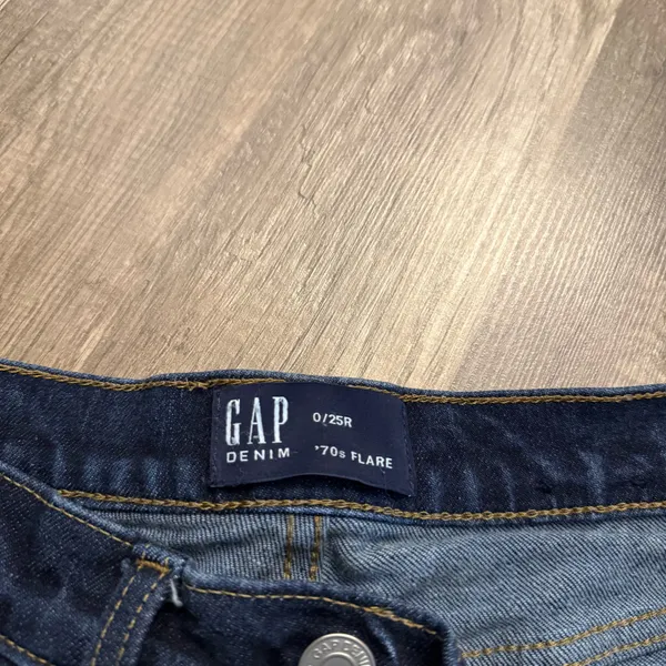 Gap Denim ’70s Flare Dark Wash Jeans High Rise Stretch - Image 4