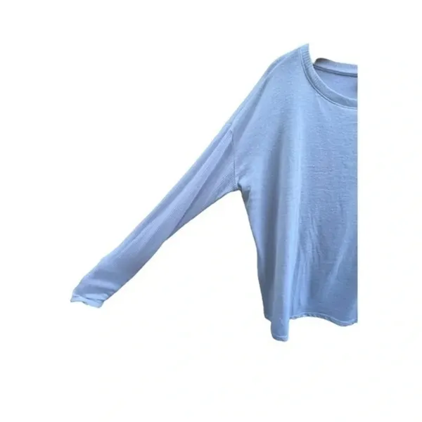 Gap white‎ long sleeve lightweight crewneck sweater ribbed sleeves size medium‌ - Image 2