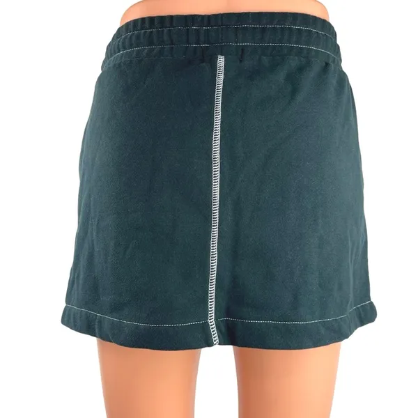 Playboy by Pacsun Green White Logo High Waist Drawstring Straight Mini Skirt S - Image 3