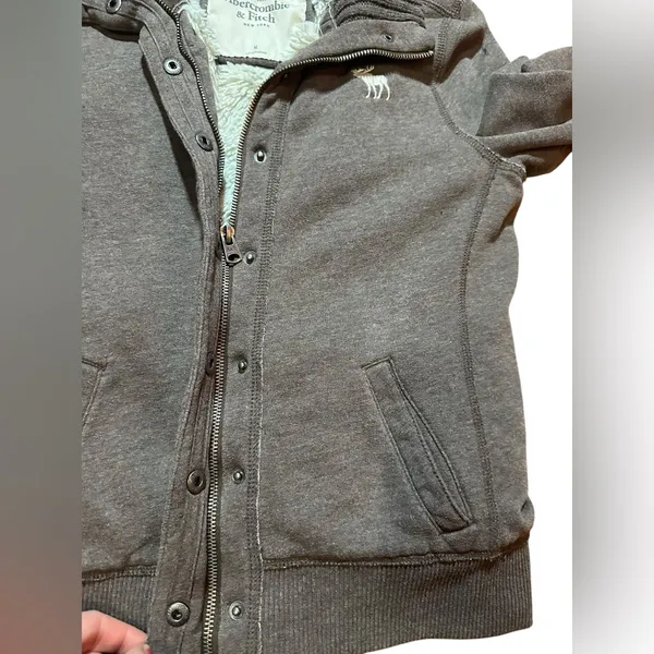 Y2K Abercrombie & Fitch Faux Fur Lined Preppy Soft‎ Girl Cozy Core Jacket 2000s - Image 8