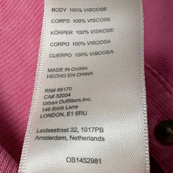 Anthropologie Pilcro Boyfriend Button Down Shirt Viscose Pocket Pink Size Small - Image 8