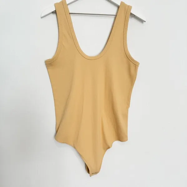 Abercrombie Bodysuit Extra Large Ribbed Wide Strap Scoop Neck Downtown Girl Chic - Image 2